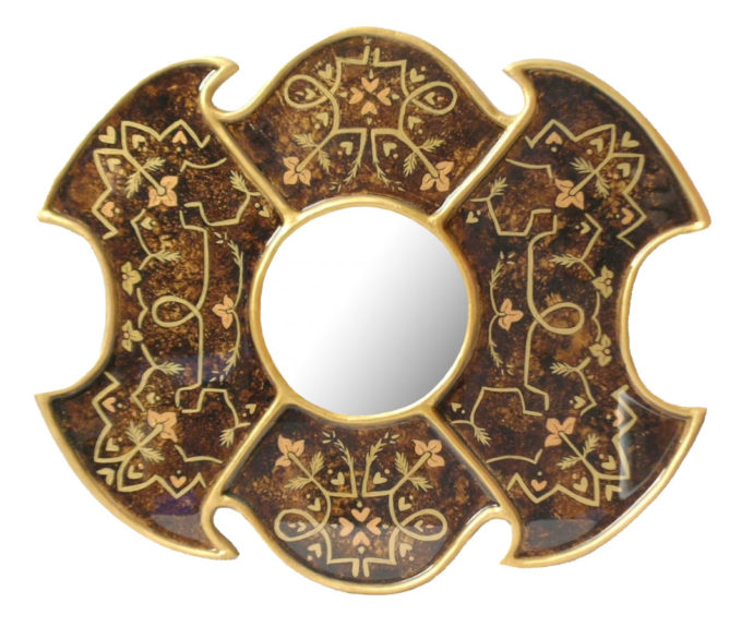 Specchio marrone - Artista Sandra Marcelloni