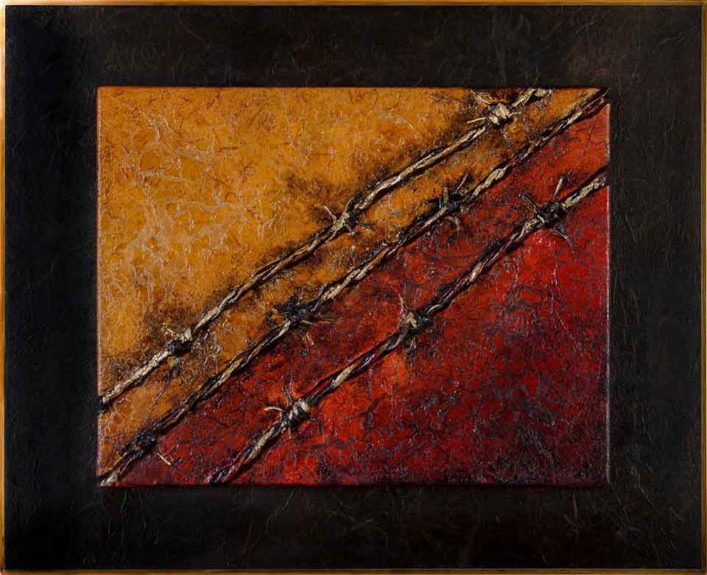 Auschwitz - scultura su tela - Sandra Marcelloni